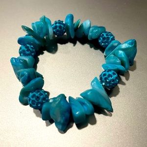 Handmade Blue rinestones beads bracelet